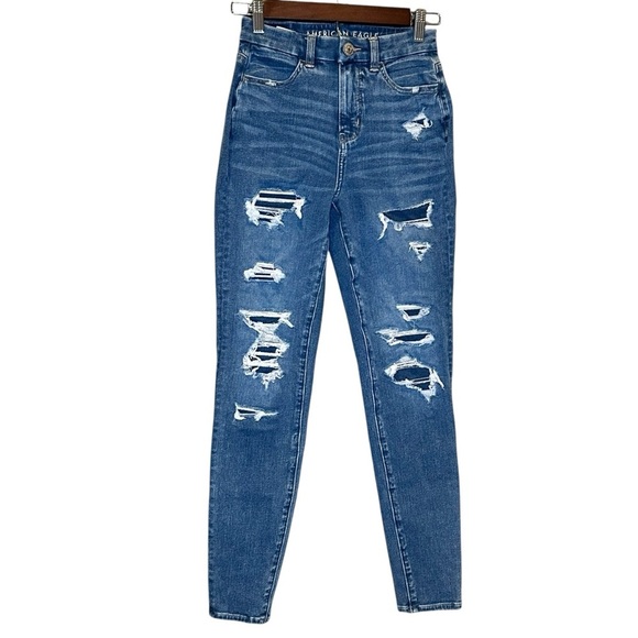 American Eagle Outfitters Denim - American Eagle Dream Jean Women 00 Reg 23x27.5  Curvy Hi Rise Jegging Distressed